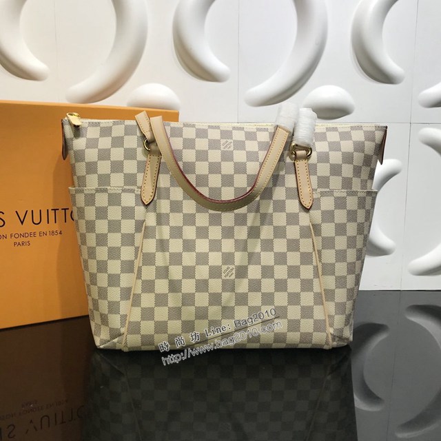 lv路易威登專櫃2022新款TOTALLY中號手袋 lv白格頂級原單女士肩背包 M56689 N51262 ydh4972